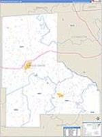 Jefferson Davis, Ms Carrier Route Wall Map